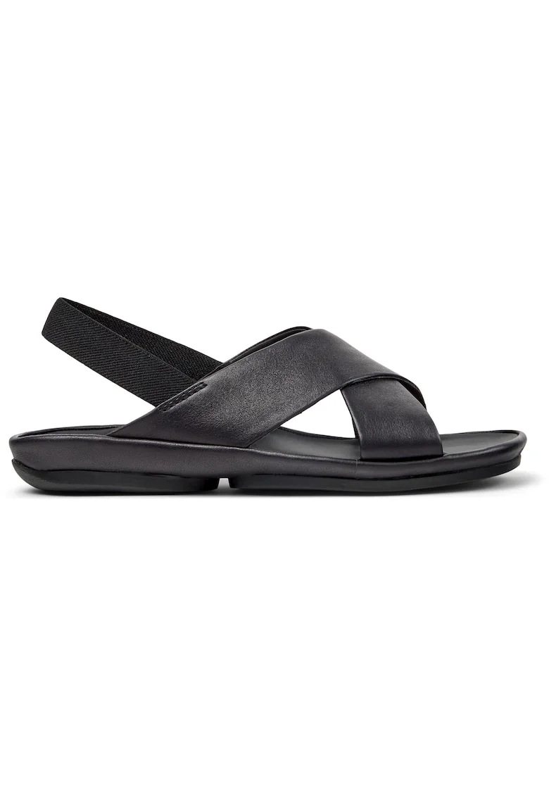 Sandale din piele cu bretele incrucisate Right Isdla, Negru