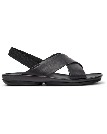 Sandale din piele cu bretele incrucisate Right Isdla, Negru