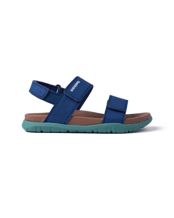 Sandale din piele ecologica cu inchidere velcro Dadaab, Bleumarin
