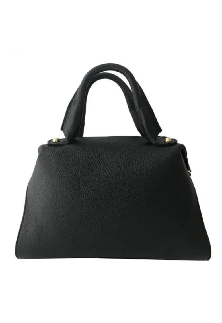 Geanta dama din piele naturala  Iolanda, Negru, 31 x 19 x 11 cm