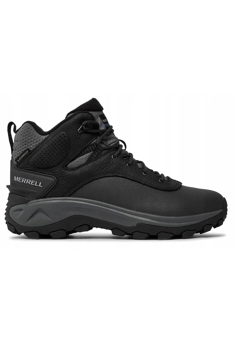 Ghete sport barbati  Thermo Kiruna 2 Mid, impermeabile, cu talpa aderenta, negru, piele naturala