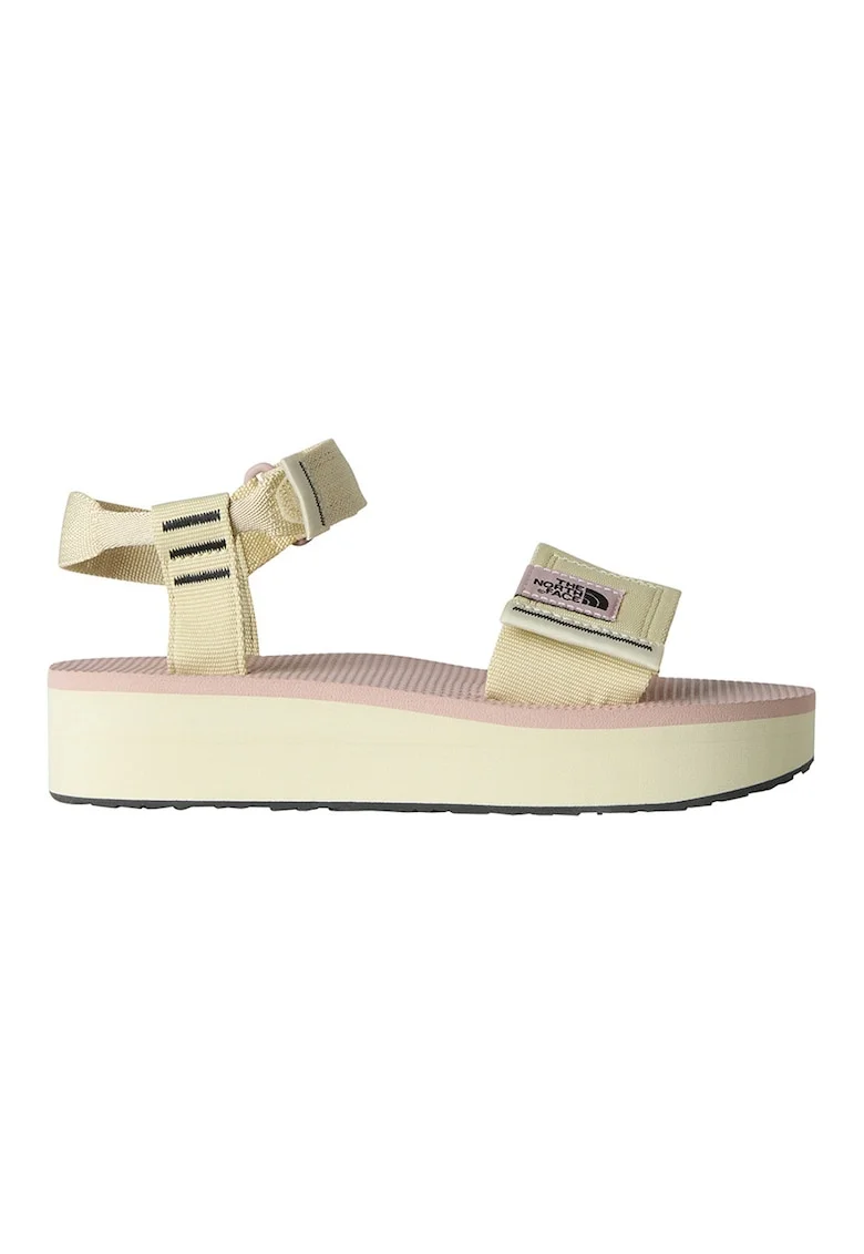 Sandale cu talpa flatform si barete cu inchidere velcro Skeena, Bej deschis