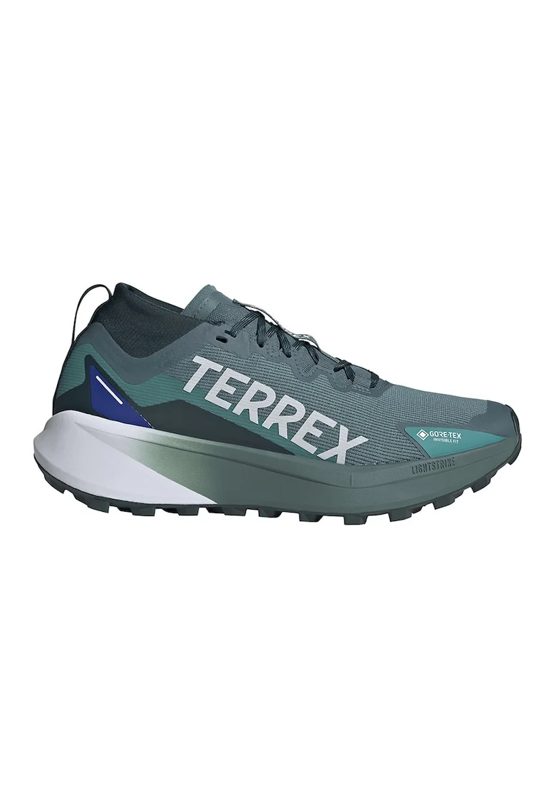Pantofi Terrex Agravic cu talpa masiva pentru alergare, Verde englez/Alb optic/Bleumarin