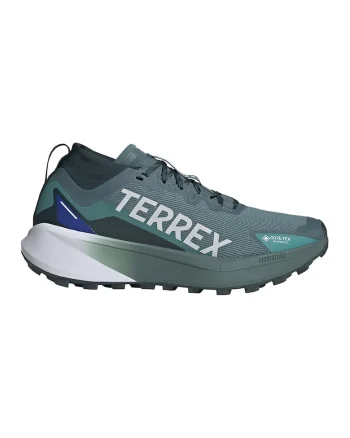 Pantofi Terrex Agravic cu talpa masiva pentru alergare, Verde englez/Alb optic/Bleumarin