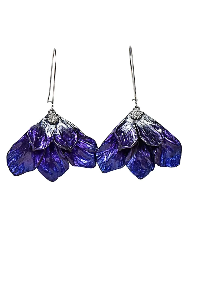 Cercei Leila, Violet/Albastru/Argintiu