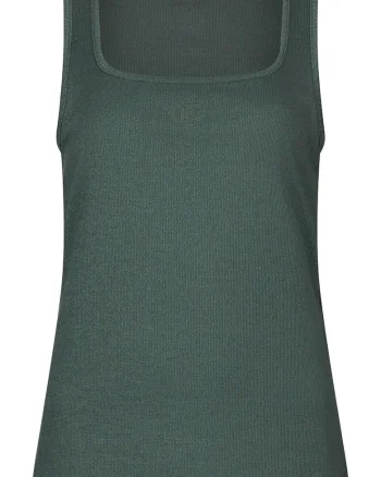 Top cu decolteu patrat, Verde