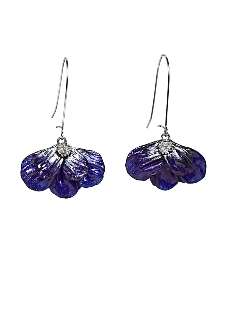 Cercei Milena, Violet/Albastru/Argintiu