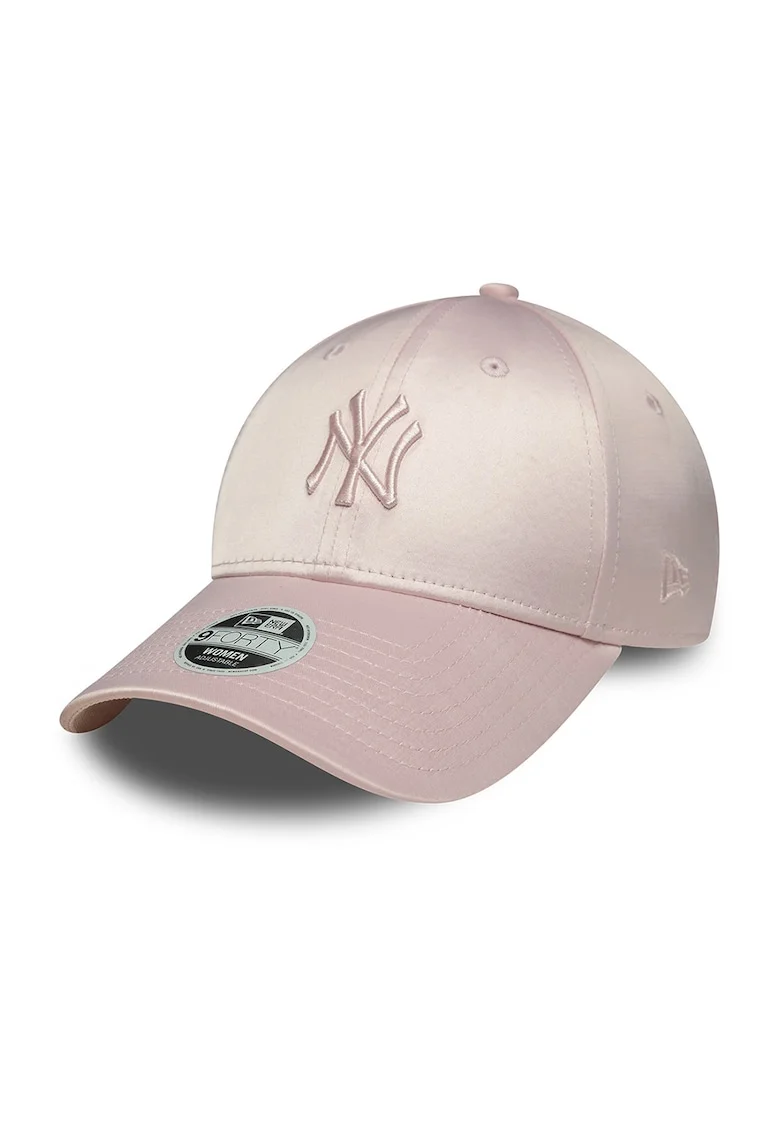 Sapca de satin cu capsa pe partea din spate 9Forty NY Yankees, Roz prafuit