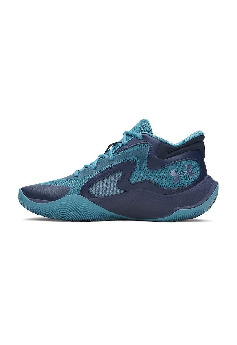 Pantofi mid-cut Jet '25 cu detaliu logo pentru baschet, Albastru petrol/Bleumarin