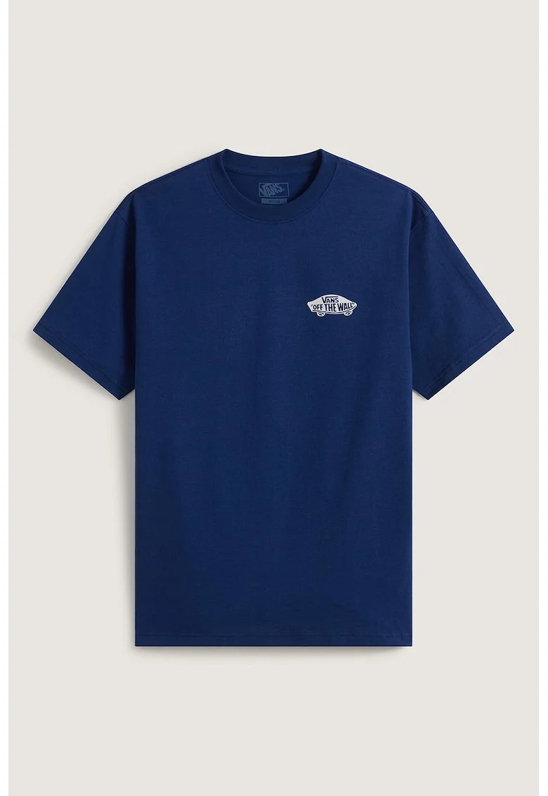 Tricou cu logo Double Standard, Alb/Albastru indigo