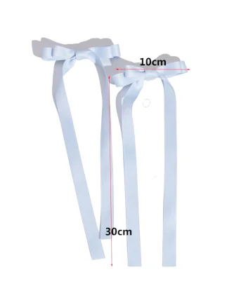 Agrafe de par cu fundite din satin bleu – Accesorii elegante si delicate pentru fetite, ideale pentru orice ocazie