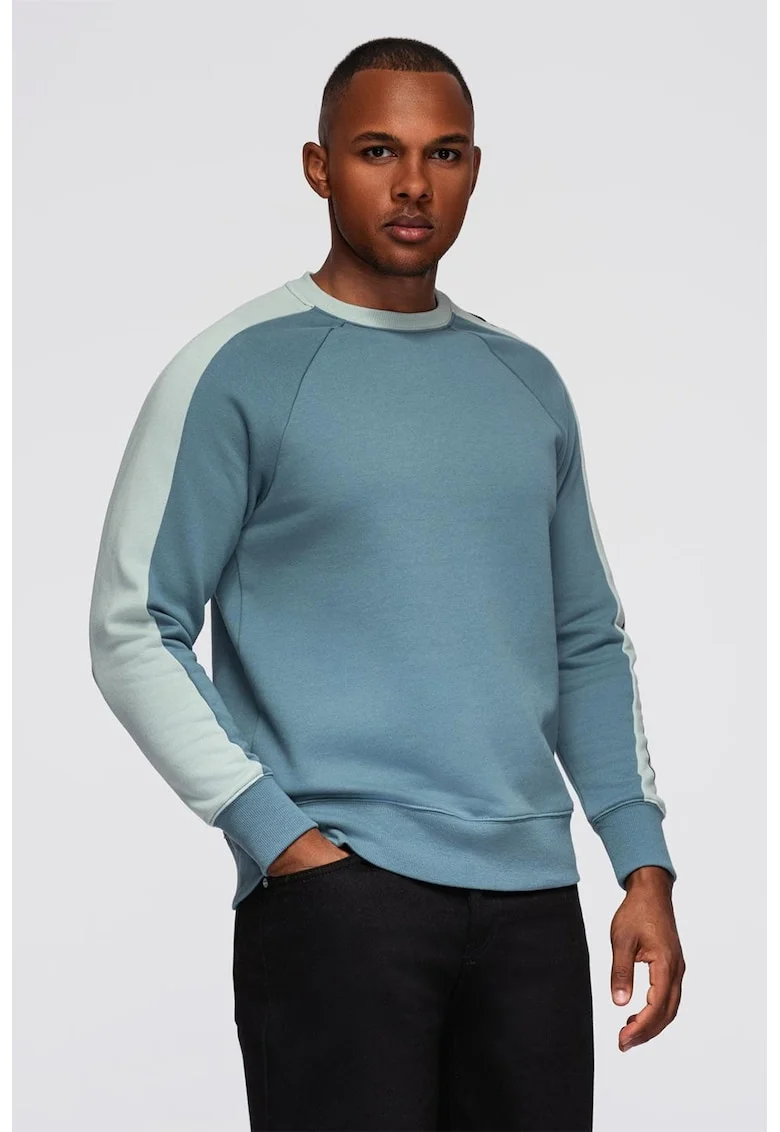 Bluza de trening regular fit cu decolteu la baza gatului, Albastru prafuit