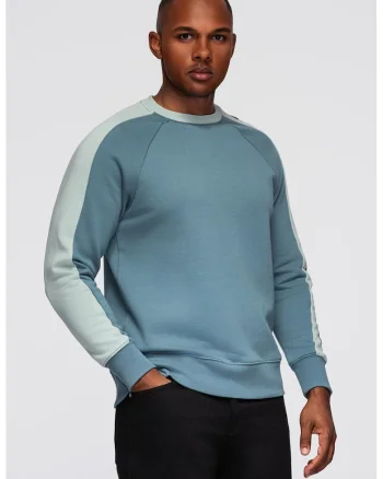 Bluza de trening regular fit cu decolteu la baza gatului, Albastru prafuit