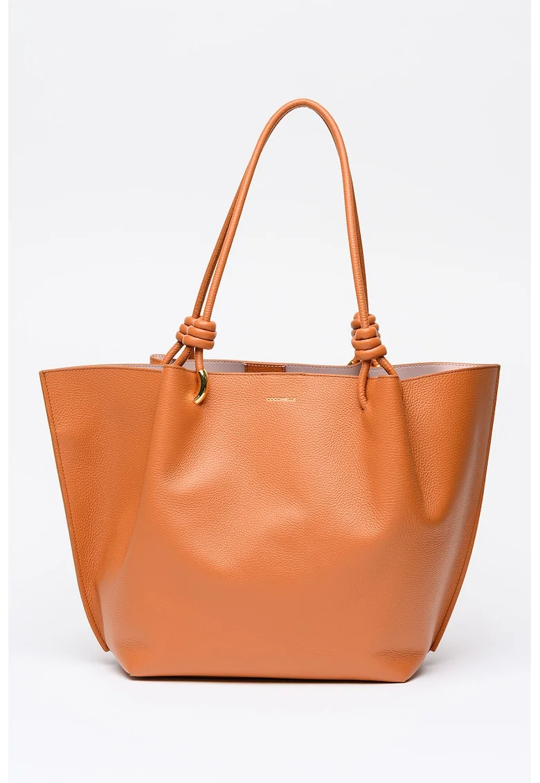 Geanta shopper din piele cu aspect granulat Finn, Caramel