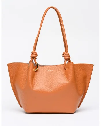 Set de geanta shopper de piele si etui Finn, Caramel
