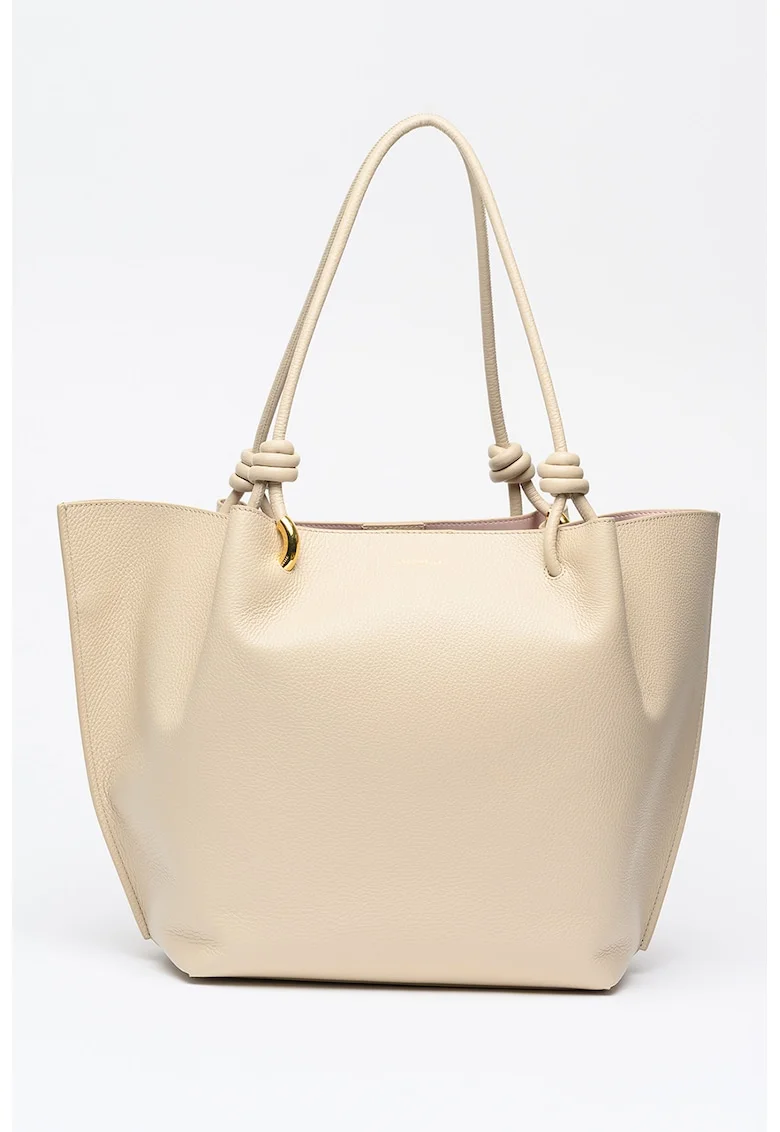Geanta shopper din piele cu aspect granulat Finn, Bej