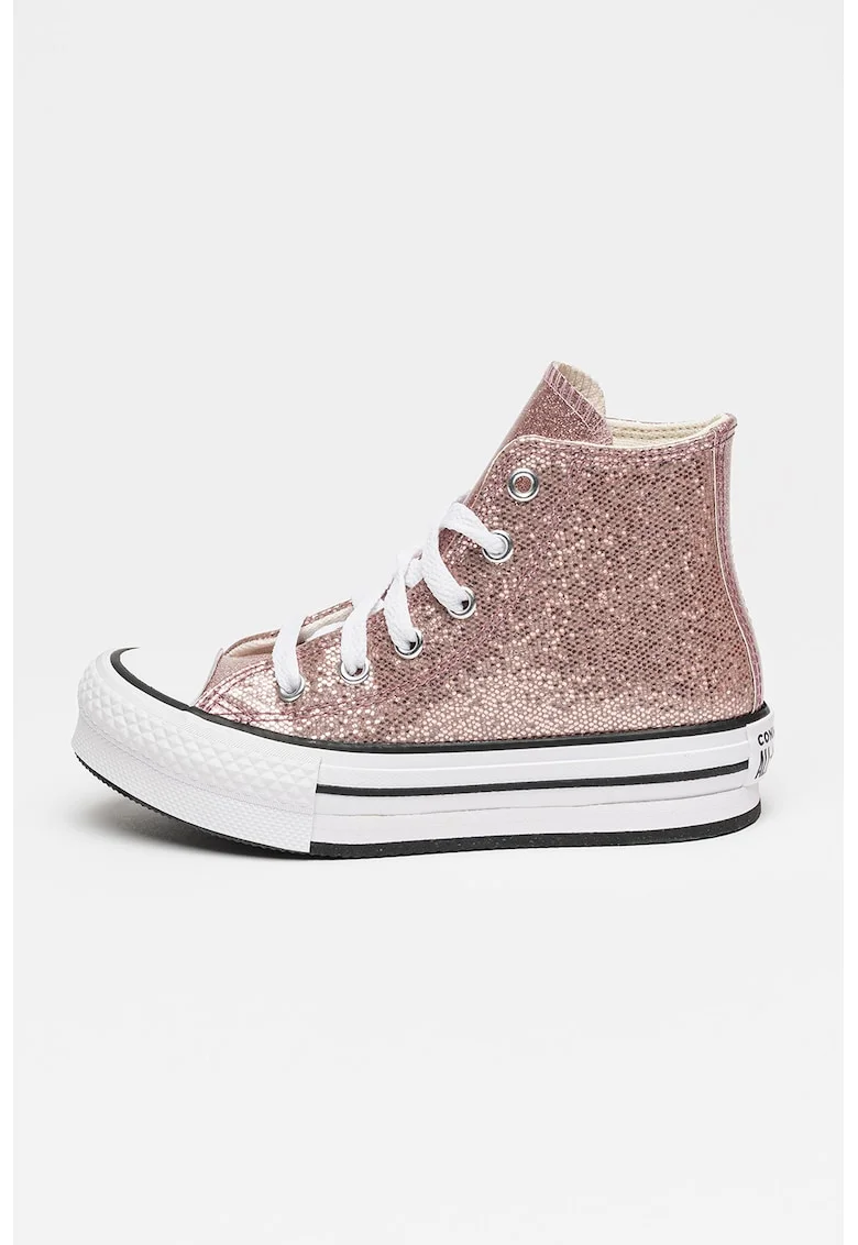 Tenisi mid-cut cu model stralucitor Chuck Taylor All Star, Roz prafuit
