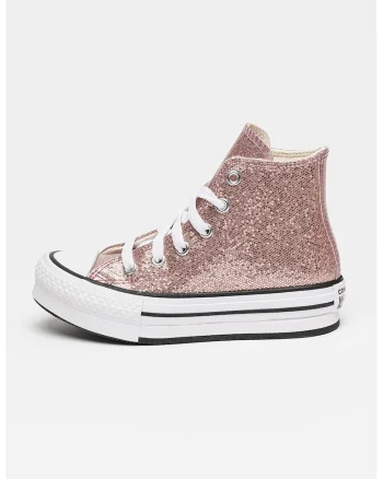Tenisi mid-cut cu model stralucitor Chuck Taylor All Star, Roz prafuit