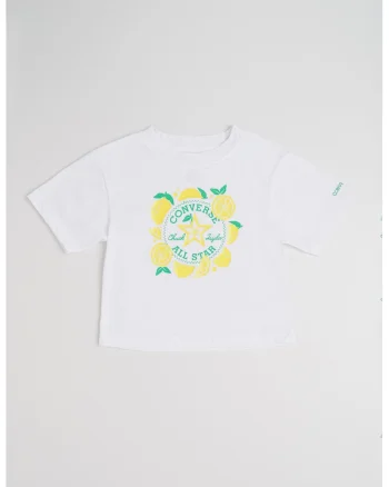 Tricou cu imprimeu grafic, Alb/Galben