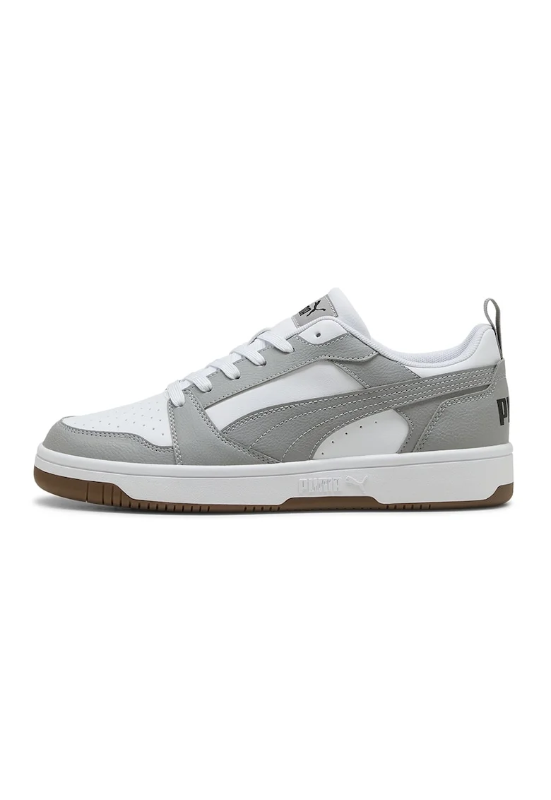 Pantofi sport unisex Rebound v6 din piele ecologica, Alb/Gri pal