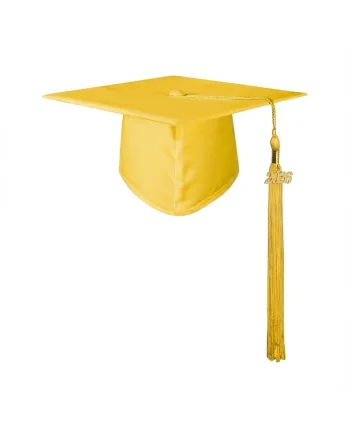 Toca absolvire  cu ciucure și medalion 2026 mărime universală, Galben