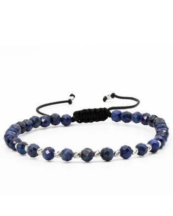 Bratara cu 12 bile de Argint 925 si Lapis-Lazuli sfere fatetate