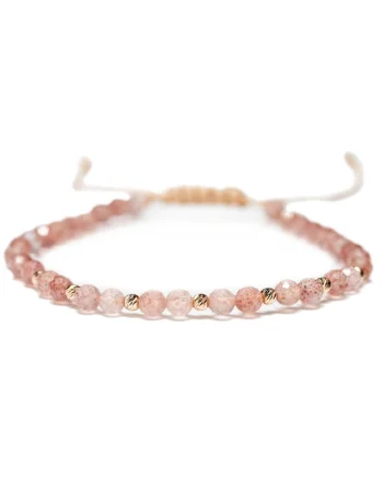 Bratara 10 bile aur 14k, ajustabila, Roz