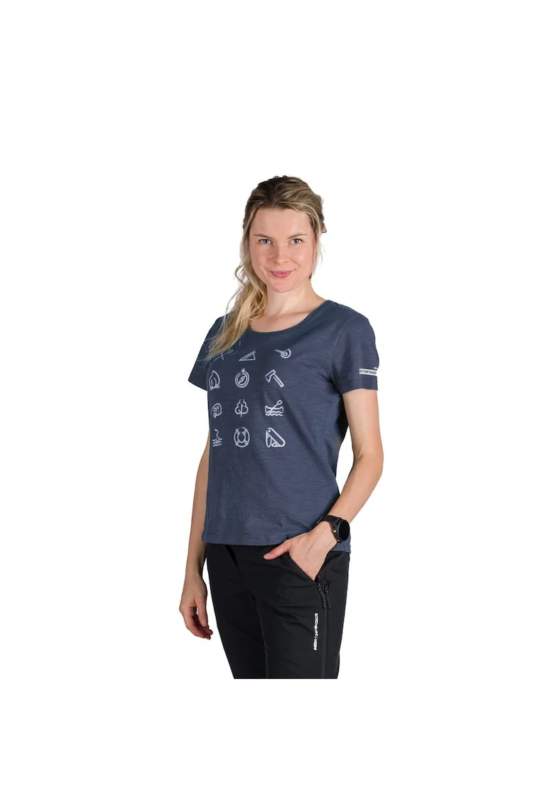 Tricou tehnic outdoor bumbac organic femei Candice, Blue nights