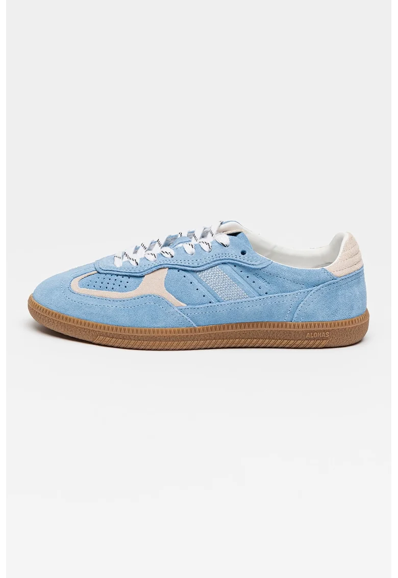 Pantofi sport Tb.490 Rife Cornflower low-cut de piele intoarsa, Albastru pastel/Grej