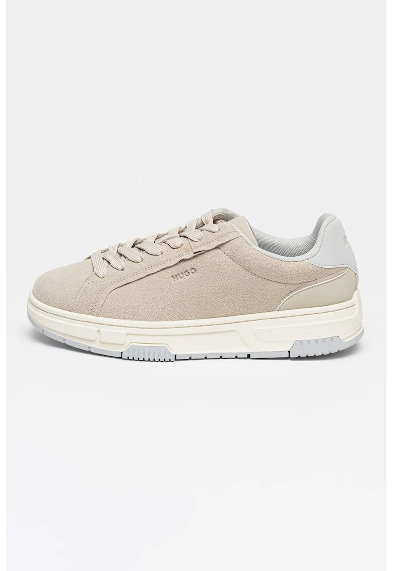 Pantofi sport Yarrow de piele ecologica si piele intoarsa sintetica, Maro taupe deschis