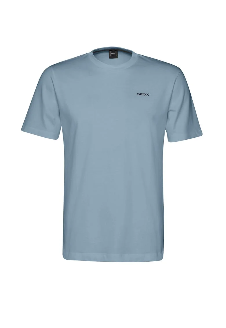Tricou cu imprimeu grafic pe partea din spate, Albastru prafuit