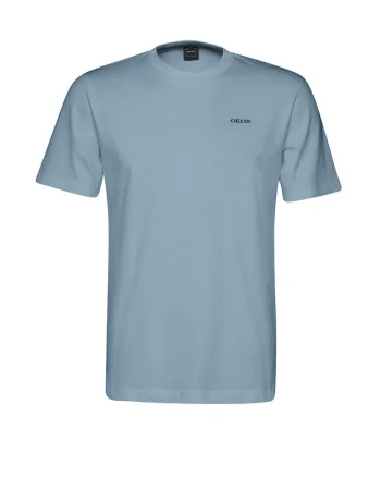 Tricou cu imprimeu grafic pe partea din spate, Albastru prafuit