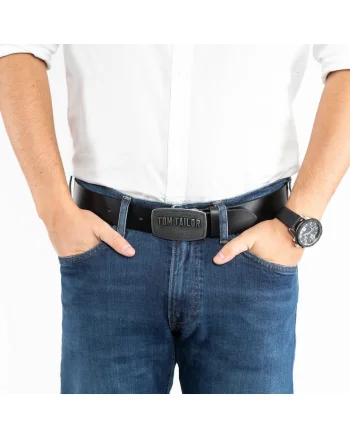 Cureaua Barbati,  TG1060R01/791, Regular Fit, Cu Catarama Metalica, Design Clasic, Pentru Pantaloni, Blugi, Pantaloni Scurti, 100% Piele Naturala, 90 Cm, Negru