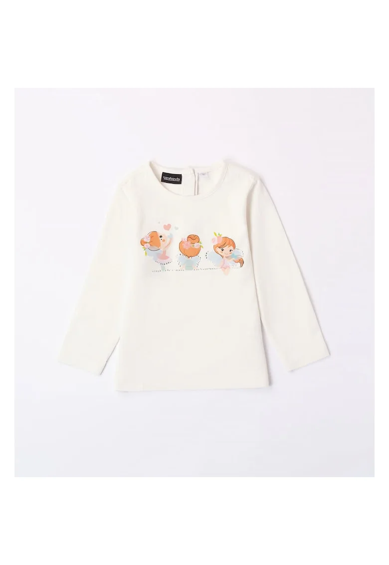 Bluza cu imprimeu pentru fetite,  0.7206, Alb/Albastru deschis/Multicolor