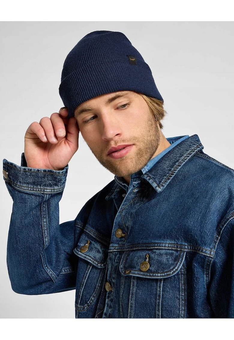Caciula Barbati,  Essential Beanie, Regular Fit, Caldura Si Confortabila, Design Clasic, Cu Logo, Bumbac, One Size, Albastru