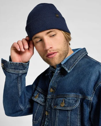 Caciula Barbati,  Essential Beanie, Regular Fit, Caldura Si Confortabila, Design Clasic, Cu Logo, Bumbac, One Size, Albastru