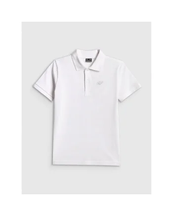 Tricou polo copii,  alb, bumbac