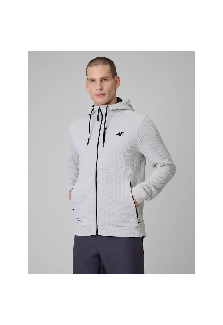 Hanorac sport barbati  tehnologie 4FDry, gluga albdwqf, Alb