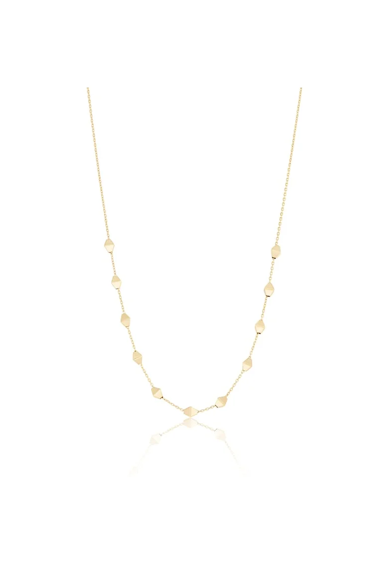 Colier din Aur Galben de 14 k cu Lant Diamantat si Romburi,  1.64g