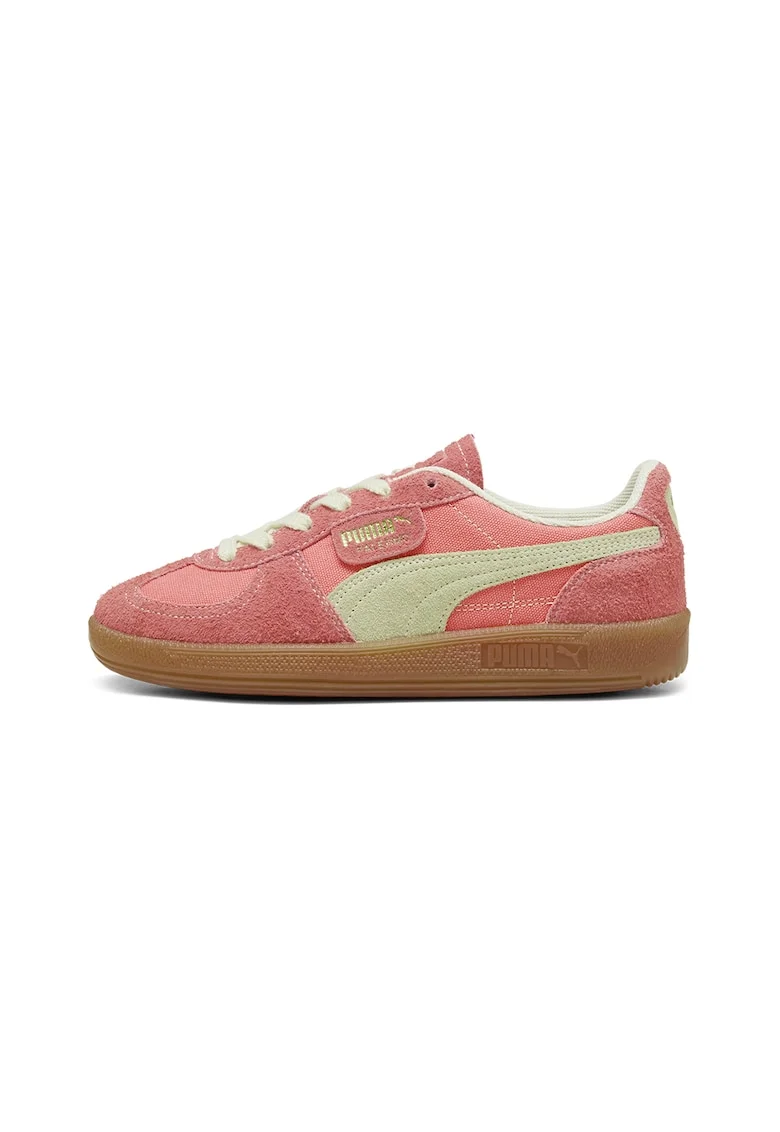 Pantofi sport Palermo Vintage cu insertii de piele intoarsa, Rosu/Verde pal