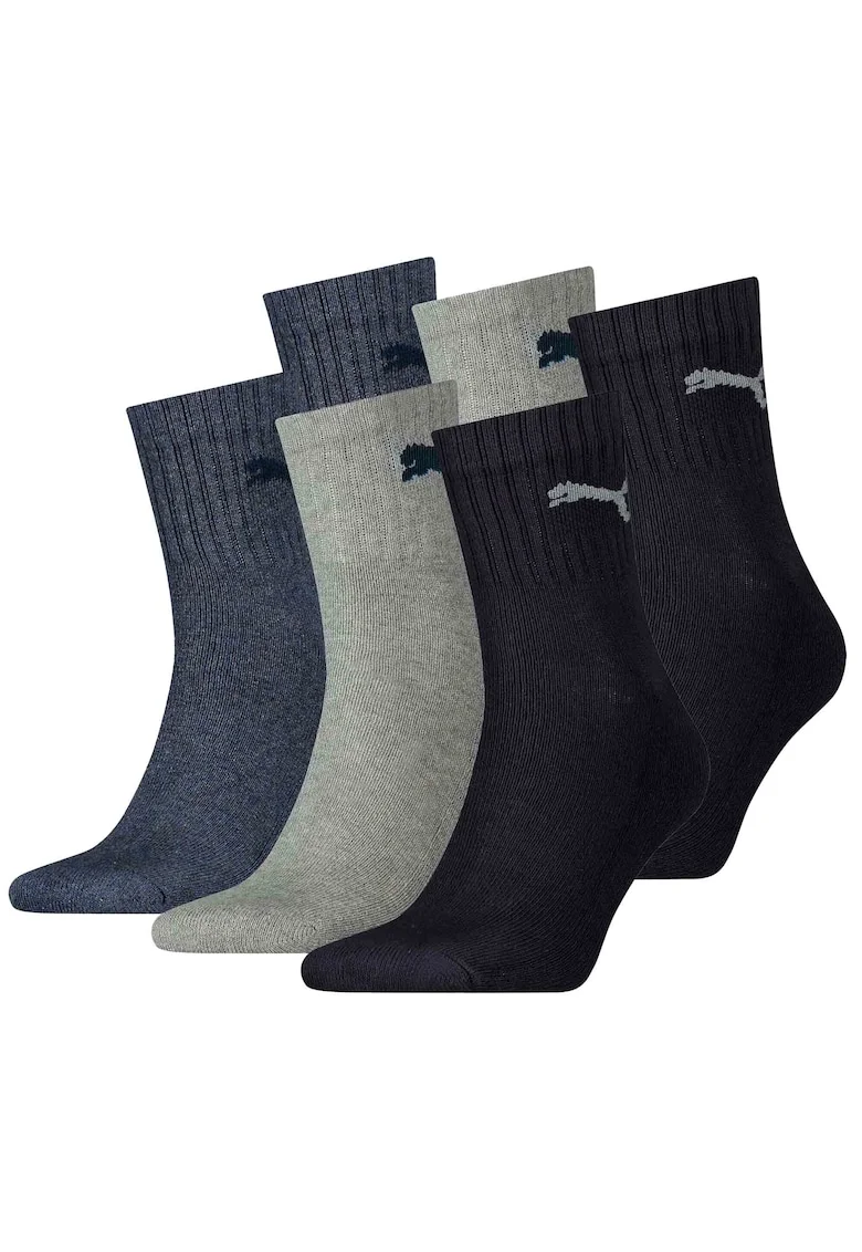 Set de sosete scurte unisex pentru tenis - 6 perechi, Negru/Gri inchis/Bleumarin