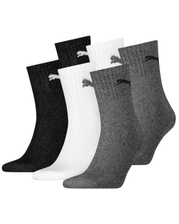 Set de sosete scurte unisex pentru tenis - 6 perechi, Alb/Negru/Gri