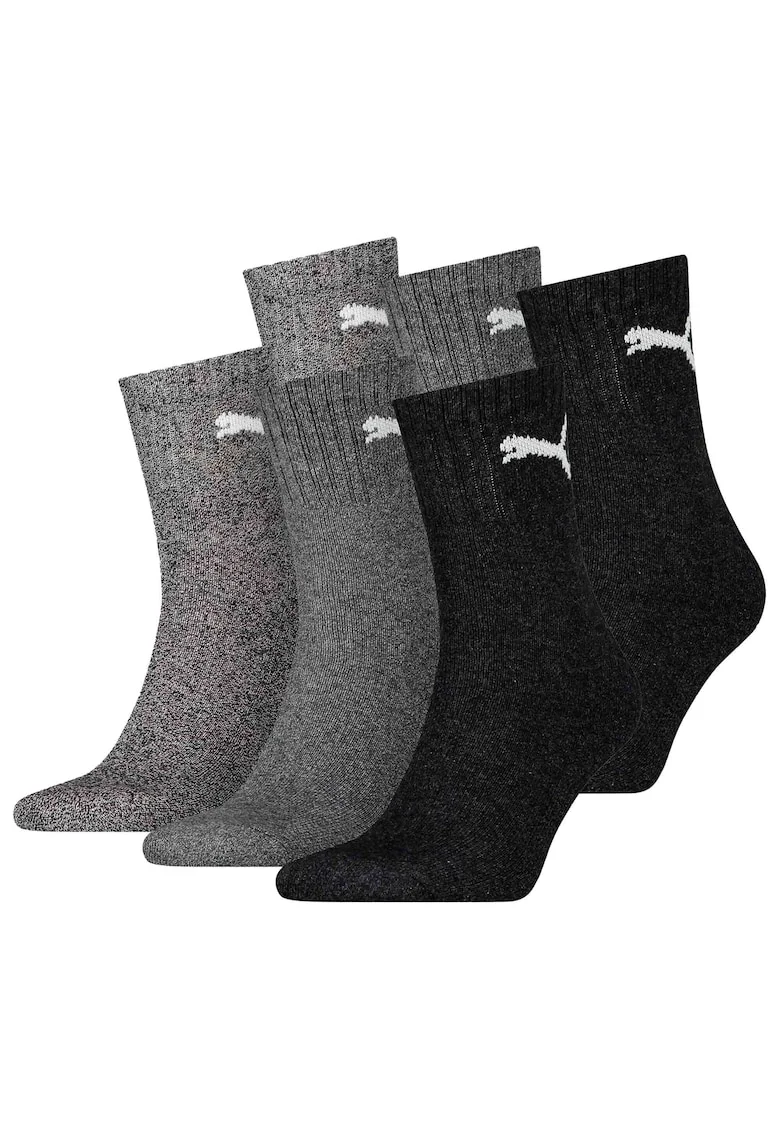 Set de sosete scurte unisex pentru tenis - 6 perechi, Alb/Gri inchis