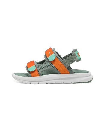 Sandale cu velcro Evolve, Portocaliu mandarina/Verde sparanghel
