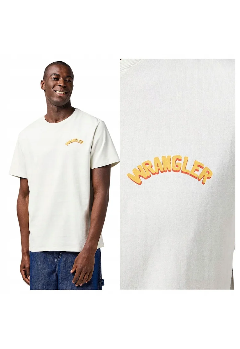 Tricou Barbati,  Graphic Tee, Regular Fit, Decolteu Rotund, Cu Logo, Design Clasic, Maneci Scurti, Bumbac, XL INTL, Alb