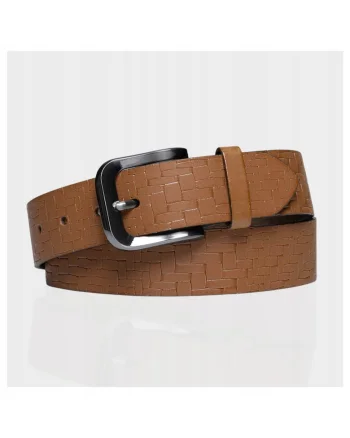 Curea pentru barbati,  100% piele naturala, cu catarama metalica, maro, 100 Cm
