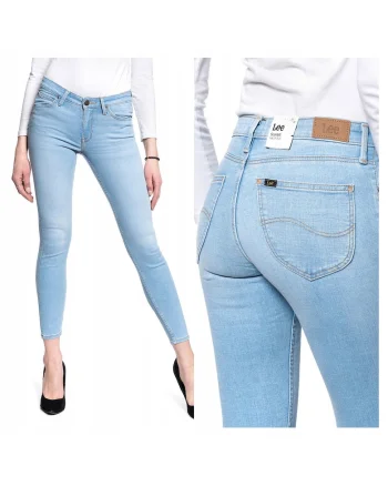 Blugi Dama,  Scarlett, Slim Fit, Talie Medie, Lungi, Cu Fermoar, 5 Buzunare, Bumbac, W28-L33 US, Albastru