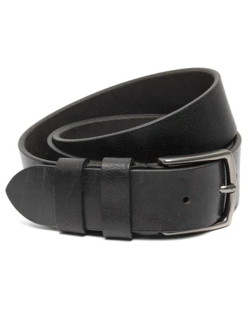 Curea piele naturala neagra, 125 cm, Morrison,  Negru