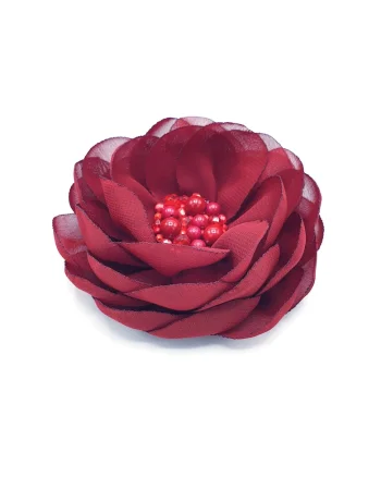 Brosa eleganta floare mare,  Garnet Floral Charm, voal bordo