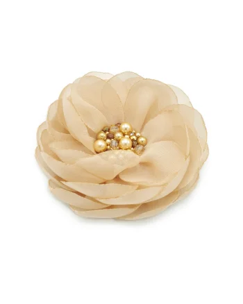 Brosa eleganta floare mare,  Cream Floral Charm, voal bej